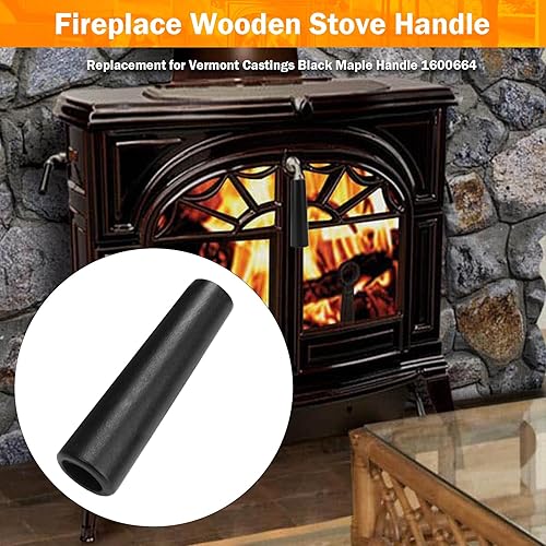 Miniatura 2 de 1600664 Reemplazo de mango de estufa de madera para chimenea Vermont Castings, apto para montaje de mango de madera Fallaway para piezas de repuesto