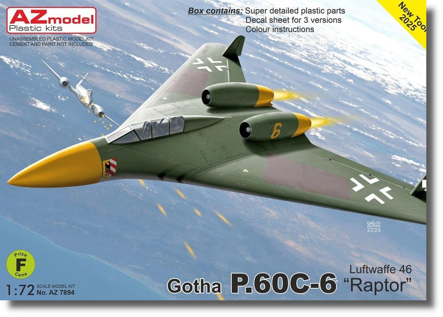 AZ model 1/72 Gotha P.60C-6 Raptor Lufthbuffe 1946 Plastic Model AZM7894 (Airplane)