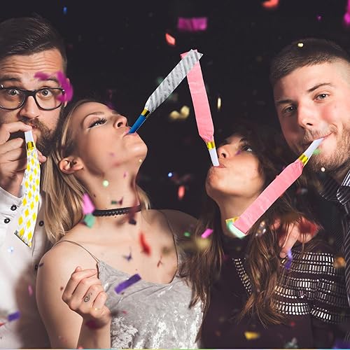 Miniatura 5 de Skylety Sopladores de fiesta de 20 piezas divertidos para cumpleaños, Halloween, Navidad, sopladores de bocinas, coloridos, silbatos, causadores de