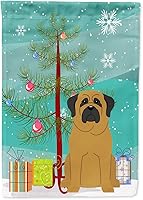 Vista 250 de Caroline's Treasures BB4243GF Bandera de jardín con texto en inglés «Merry Christmas» con texto en inglés «Merry Christmas», bandera decorativa