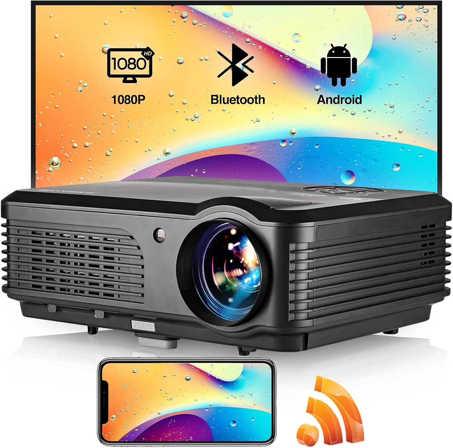 🔥 Cashback up to 70% WIKISH LED Video Projector 4600 Lumen Support 1080P/150” Large Display/Zoom/USB/HDMI/VGA/AV,Digital Video Projector Build in Speaker for Home Theater PC DVD Player TV Box Laptop Game Console