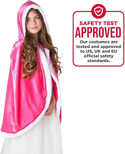 Miniatura 6 de Morph Disfraces para niñas, capa rosa, capa con capucha, disfraz de Halloween para niños, disponible en tallas T2, S, M, L