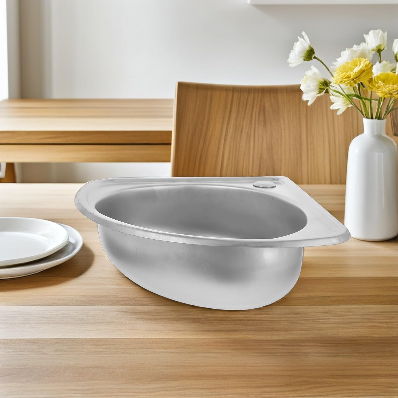 Fregadero Lavabo Sencillo Seno de Autocaravana Pequeño Acero Inoxidable para Varios estilos Diseño Multifuncional Material Resistente y para Cocinas Pequeñas y Motorhomes