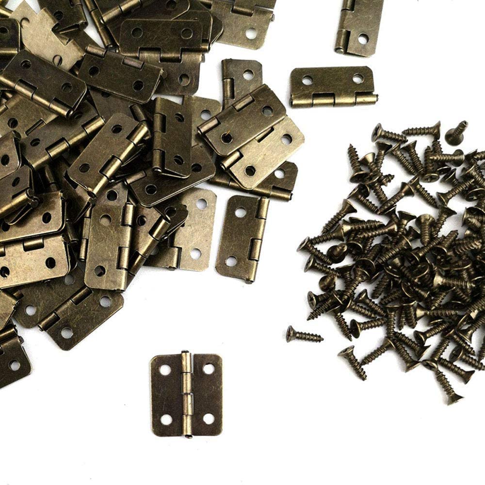 Bisagras, 50 pcs Mini Mini Bisagras Bisagras Pequeñas Bisagras, Mini Plegable Bisques Bisagras de bronce antiguos Mini Bisagras retro Bisagras de metal retro Bisagra de metal for una caja de joyería d