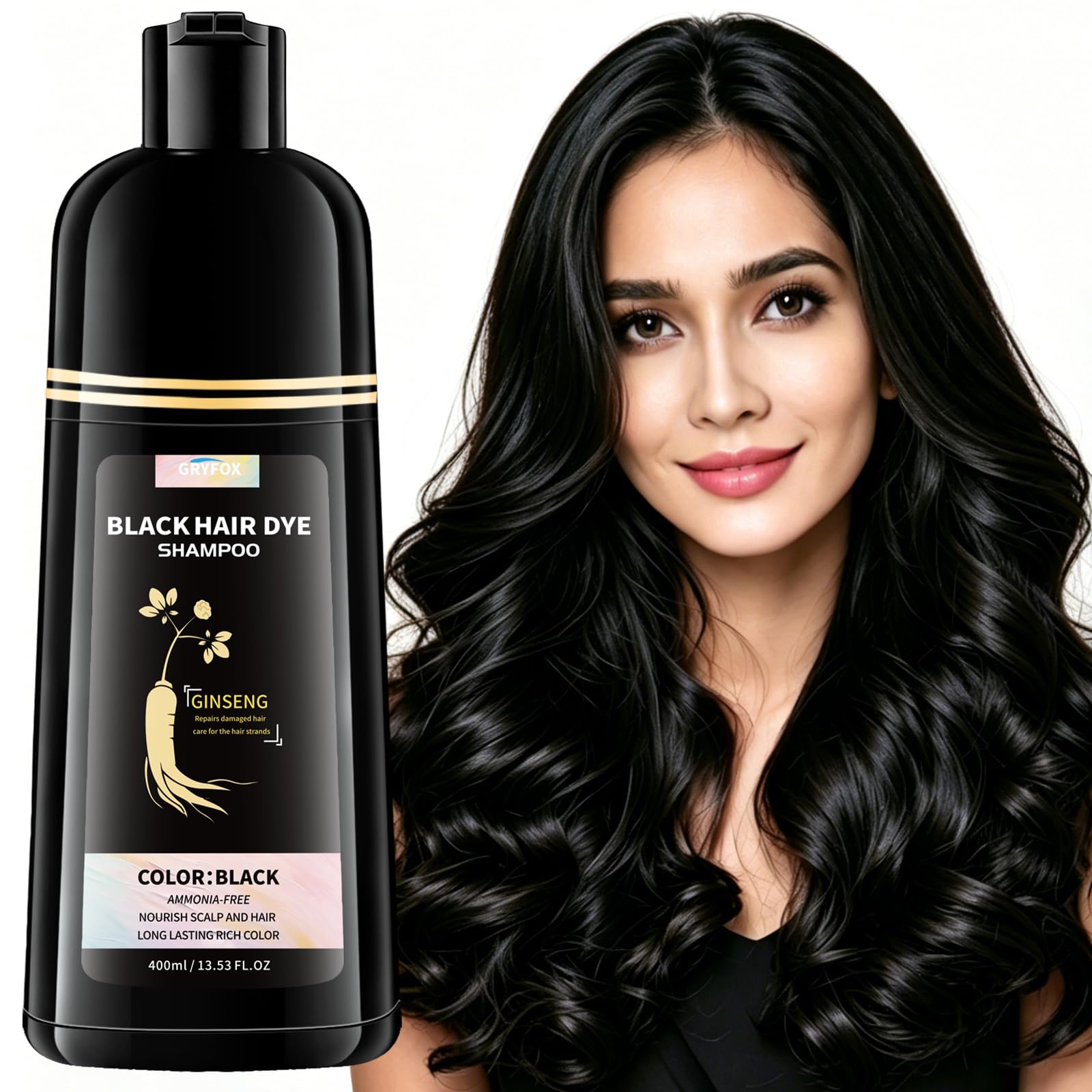 GRYFOX Black Hair Dye Shampoo