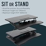 TechOrbits Standing Desk Converter – Rise-X Light, 32 Inch Wide Sit/Stand Tabletop Riser – 2 Tiered Adjustable Workstation