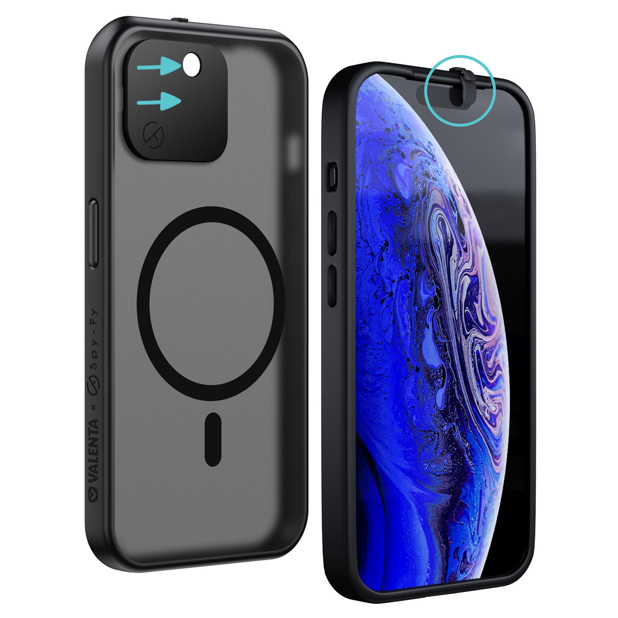 Spy-Fy iPhone 15 Privacy Case with Camera Covers Front and Back | Smokey | Kickstand | Protect Your iPhone and Privacy | 2 Metre Drop Proof | 6.1 Inch