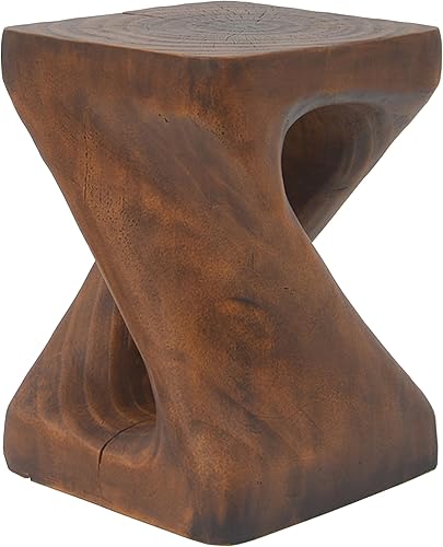 Miniatura 45 de kevinplus Mesa auxiliar redonda de madera para sala de estar, mesa auxiliar retro en relieve para apartamento, dormitorio, oficina (diámetro 20.5 x