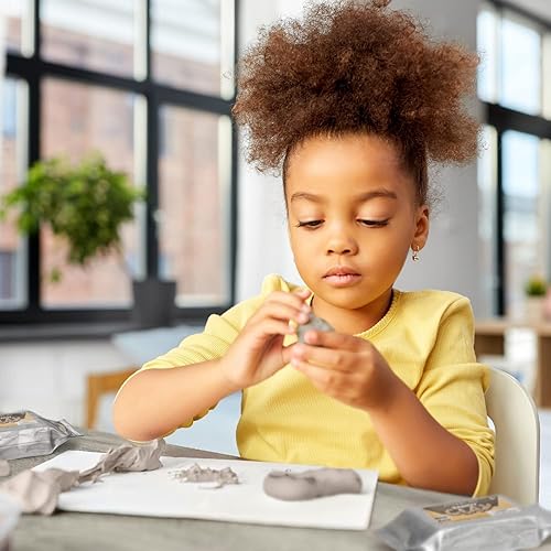 Miniatura 6 de Arteza Kids Kit de arcilla modeladora Air-Dry 2 paquetes de 0.8 onzas, kit de huellas dactilares y huellas de bebé, recuerdo de huellas de patas,