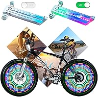 Vista 5 de Luces de rueda de bicicleta, luces de rueda de bicicleta para conducción nocturna, reflector de radios de bicicleta, impermeable, 2 modos