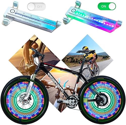 Miniatura 5 de Luces de rueda de bicicleta, luces de rueda de bicicleta para conducción nocturna, reflector de radios de bicicleta, impermeable, 2 modos de