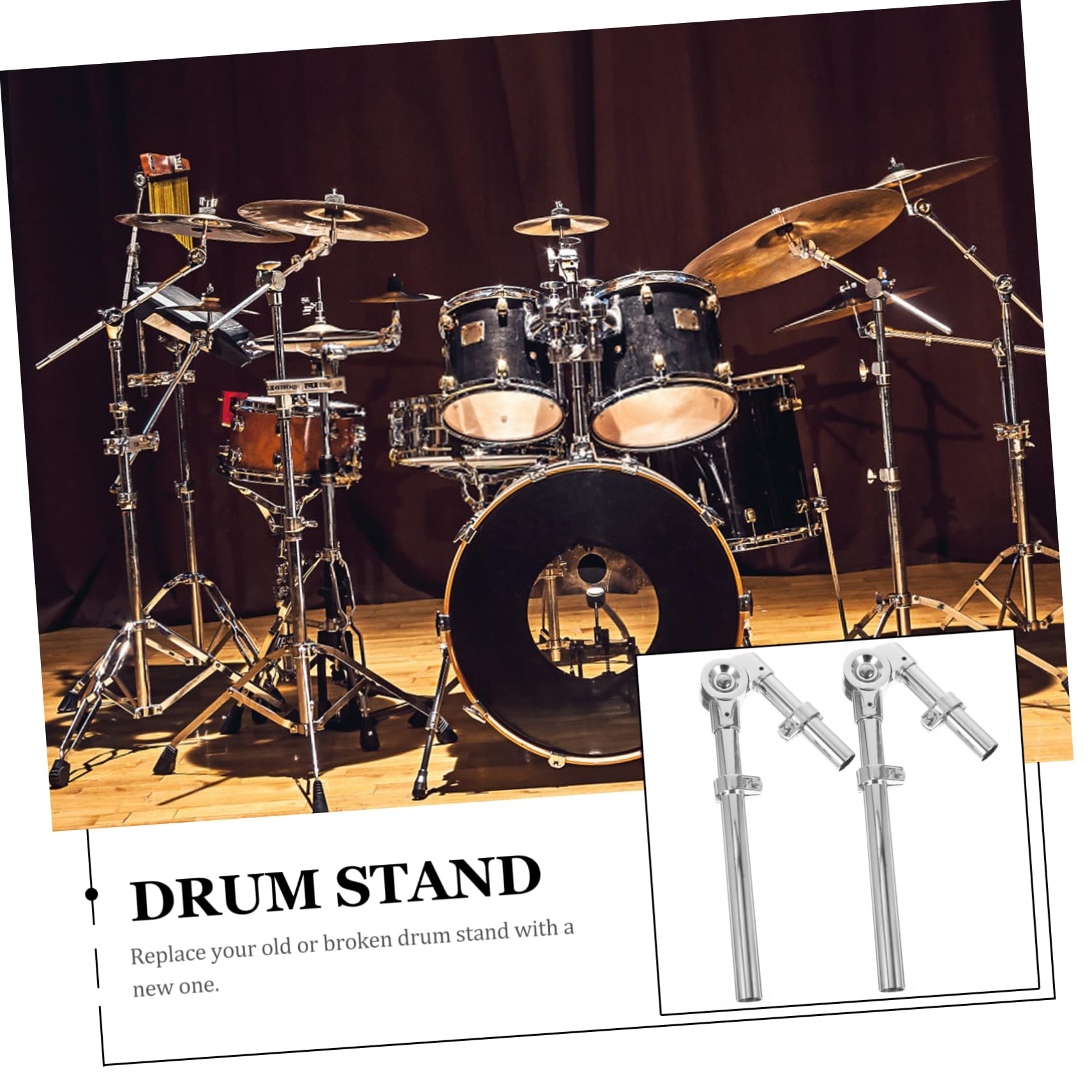 Support de Tom pour Batterie à Percussion en Métal Argenté, Stable et Facile à Utiliser, pour Fixation et Affichage D'instruments de Percussion