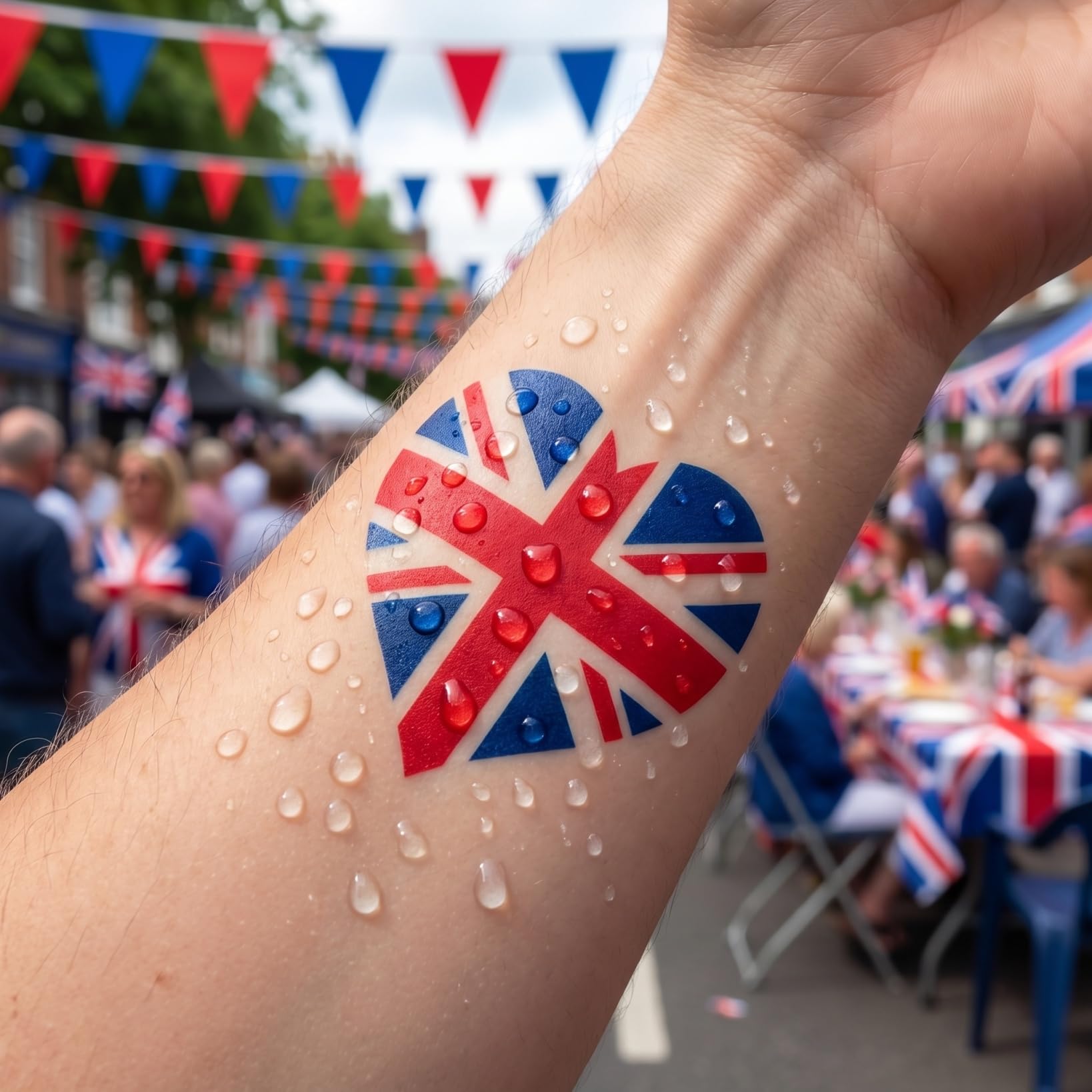 25 Sheets Uk Flag Face Stickers Waterproof Temporary National Flag Tattoos for Sports Fans Euro 2026 Supporters Body Decals