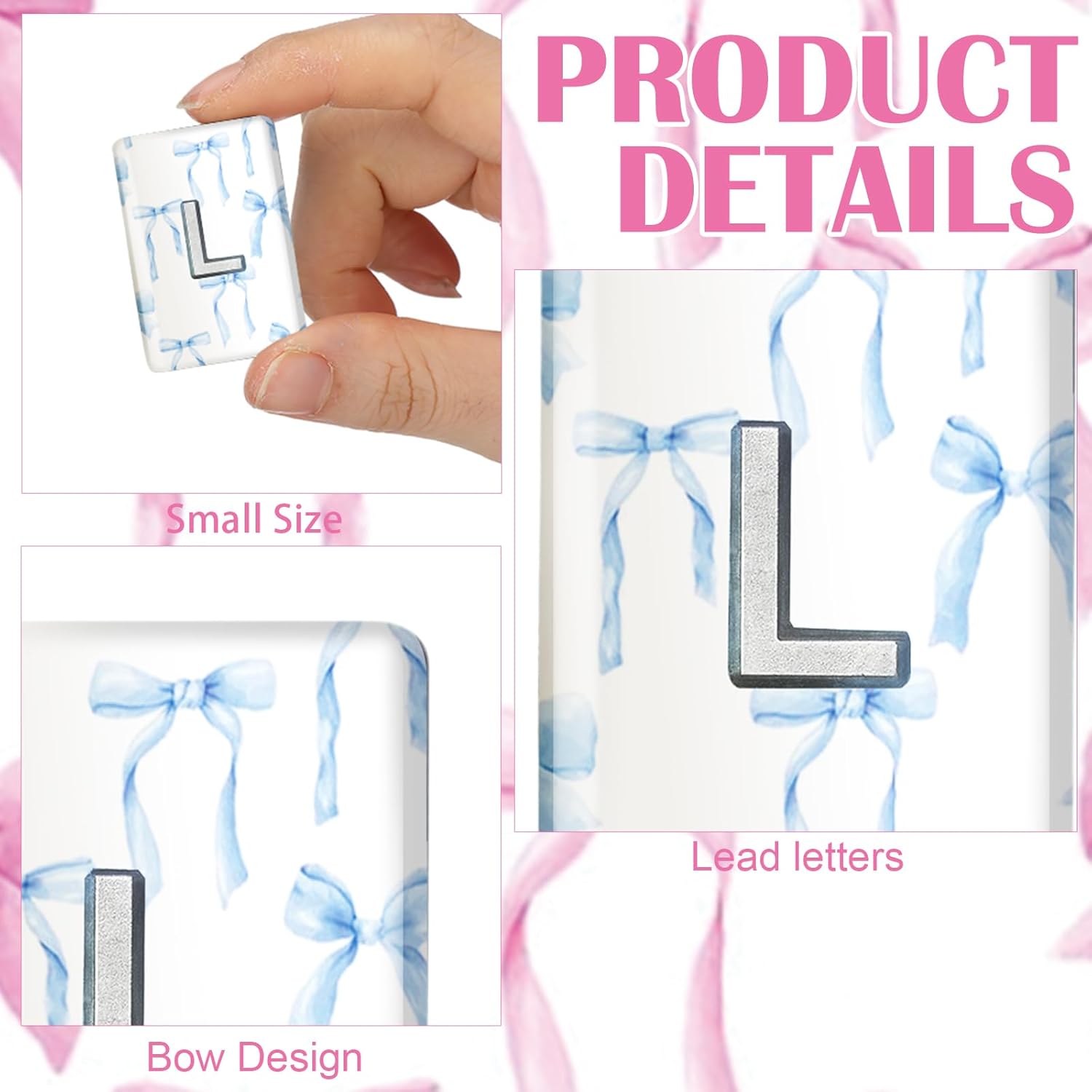 AceOrbit 2 Pack 1.5" x 1" X-Ray Markers Resin with Lead Letters Tech Markers Gift for Radiology Tech Nurses, Reusable & Washable (Pastel,Cute Bow)