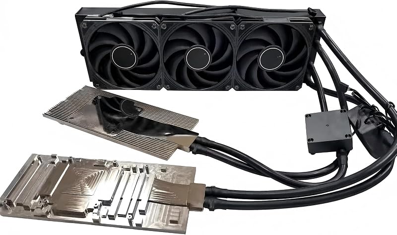 RTX4090 Windforce AIO Dual GPU Cooler Kit de refrigeración de bloque de agua para GIGABYTE | Tarjeta gráfica de bloque de agua GPU de cobre 1 a 2, radiador de 360mm, Enfriador de líquido, placa fría de cobertura completa para juegos de computación AI