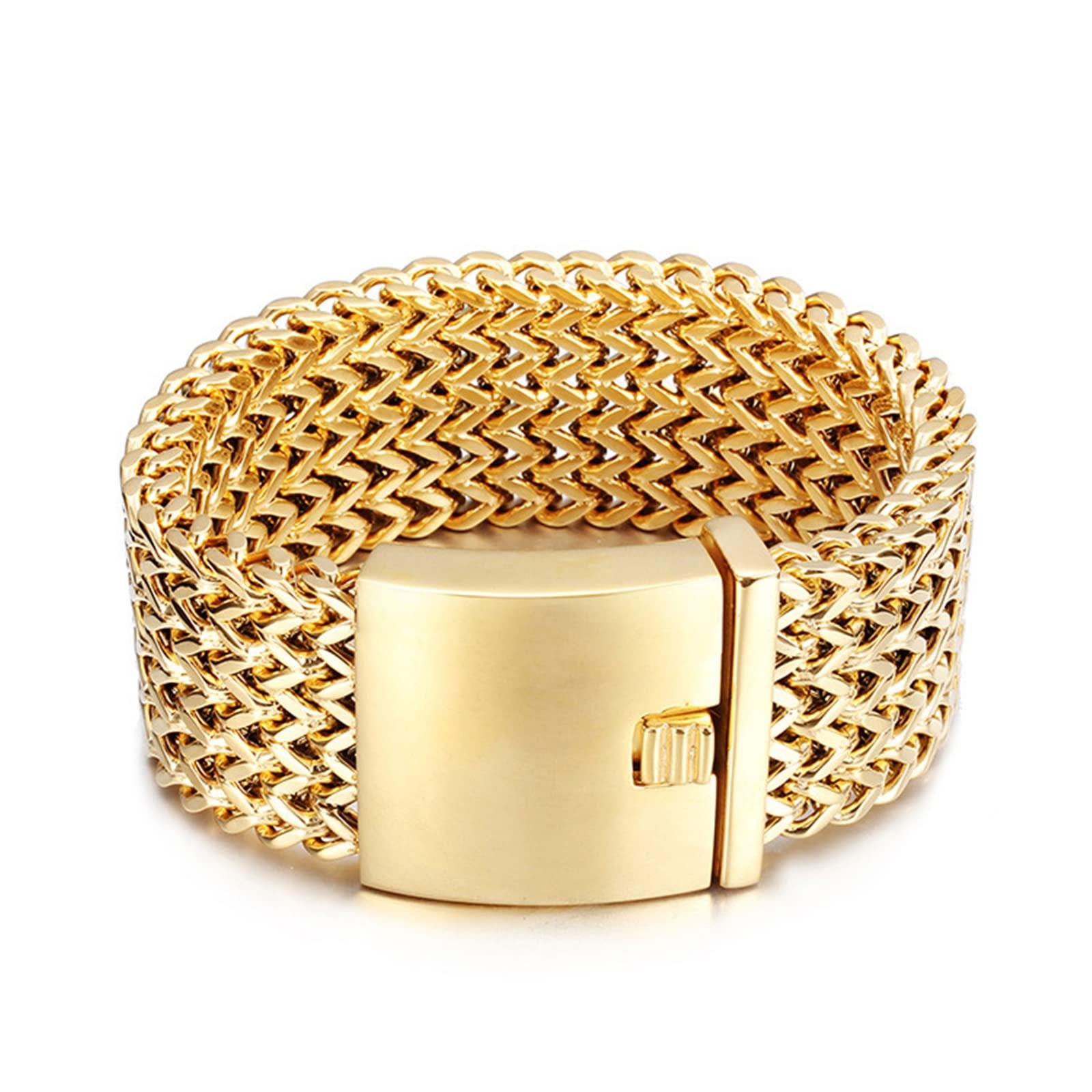 Armkette Herren in Edelstahl, Glieder Link Weizenkette Manschettenarmband Unisex Kette personalisiert Klassische, Geschenk für Ihn