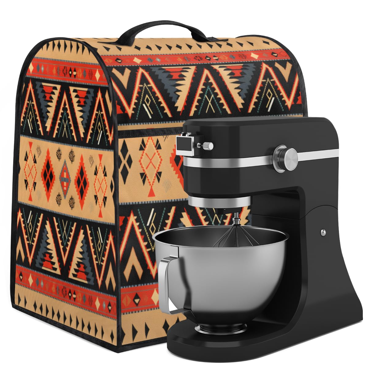 Coffee Maker Cover Aztec Ethnic Theme Kitchen Appliance Covers Small Appliance Covers Blender Cover Juicer Cover Dust Covers for Kitchen Appliances with Top Handle and Pockets,Washable,C507