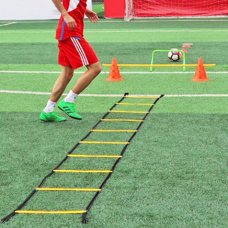 Miniatura 7 de wellsem Footwork Escalera Escalera de agilidad velocidad de alta intensidad con escalera Bolsa, escalera mejor simulacros de fútbol Agilidad Equipo