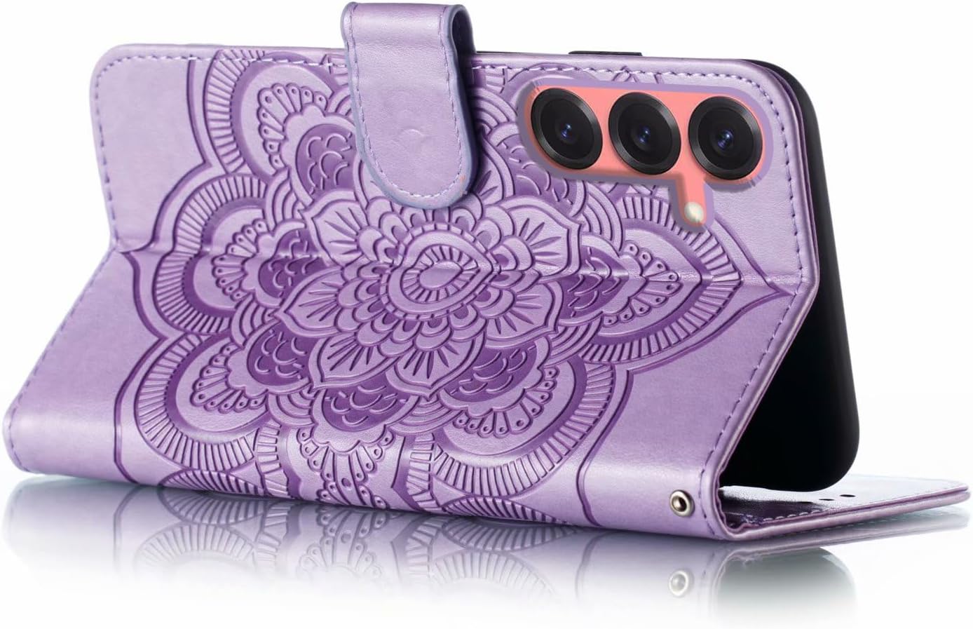 for Samsung Galaxy S25 / Galaxy S24 Case Wallet with Card Holder Kickstand Magnetic Soft Leather Flip Fold Case for Samsung S25 Cover (Purple) - Image 2