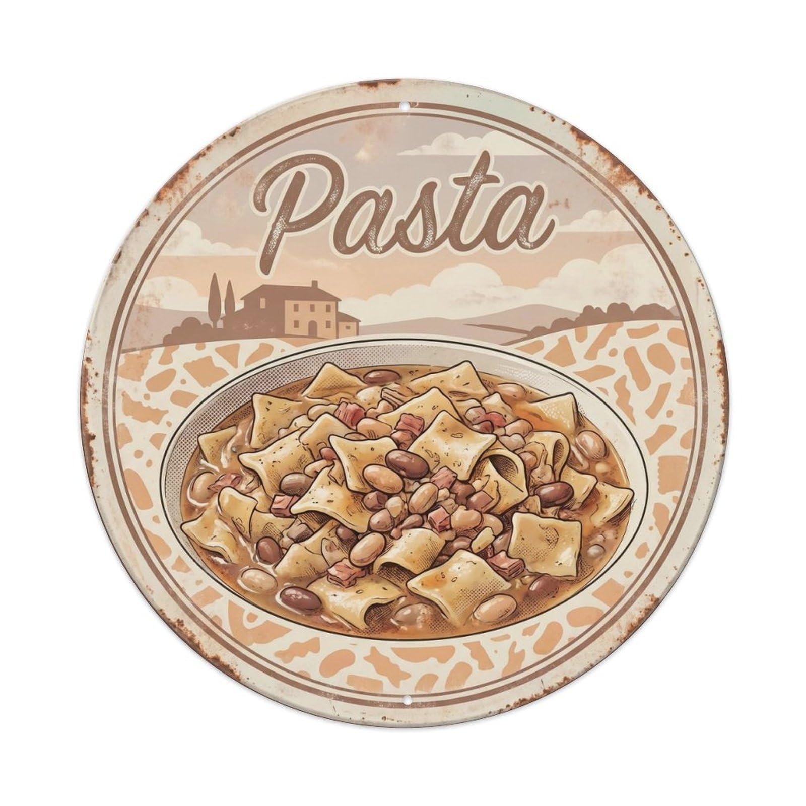 Trattoria Pasta Cuisine Cucina Italiana Roadside Cafe Metal Tin Sign