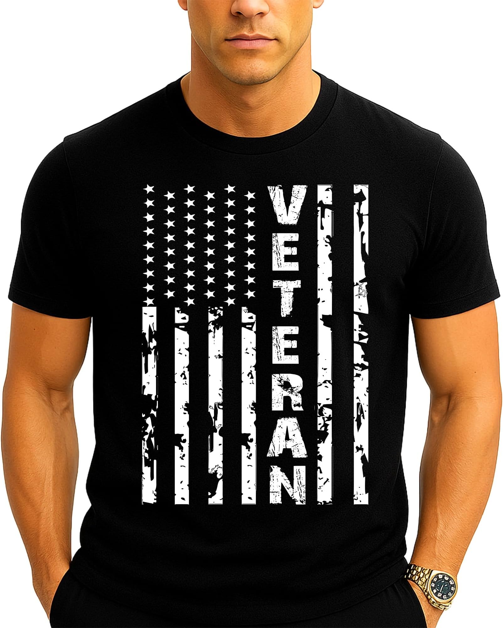 Veteran Patriotic U.S Army American Flag Men's T-Shirt