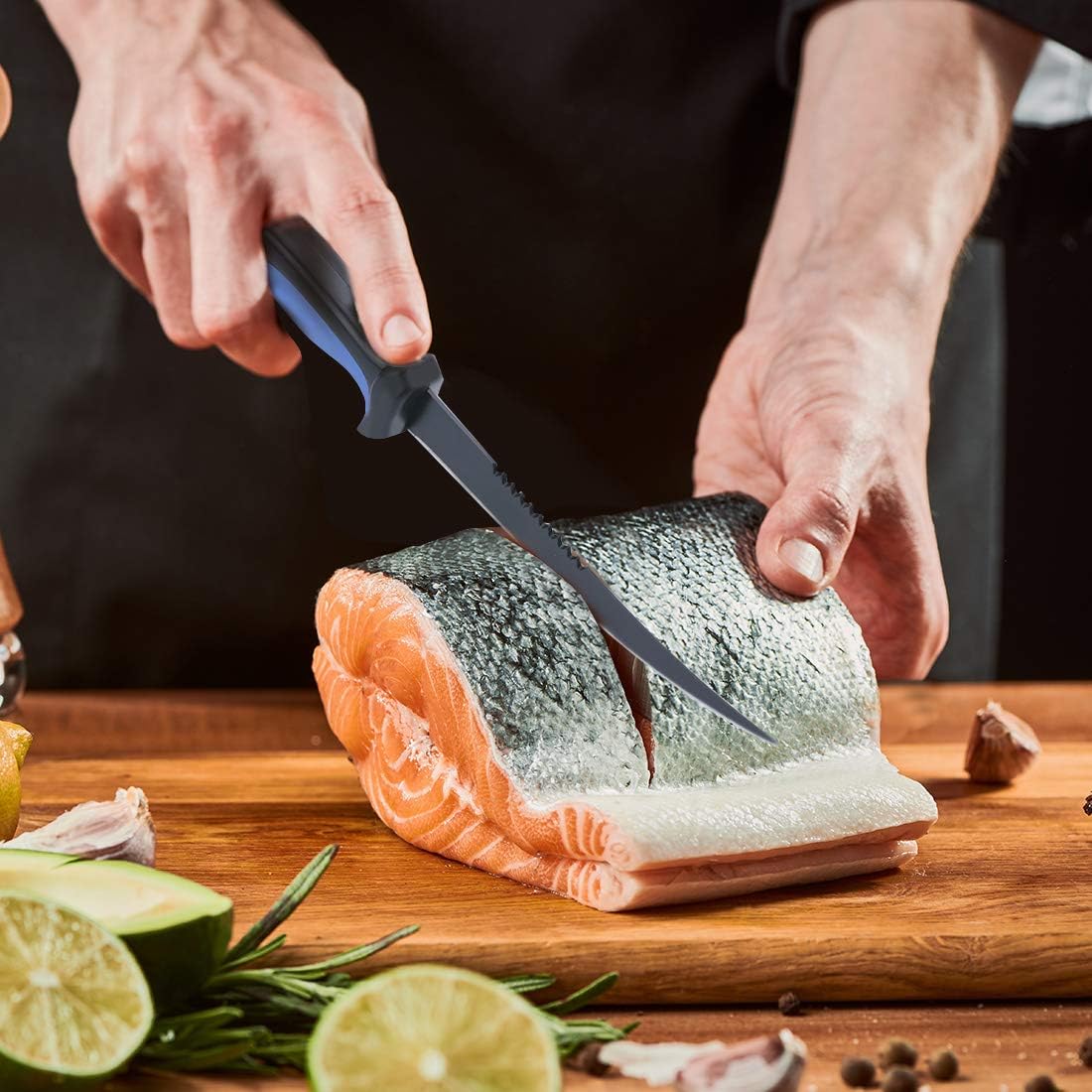 Tikaton Fish Filleting Knife with Cut Resistant Gloves for Fishing Camping Hunting, 6.5 Inch Bait Knife Fish Fillet Knife with Sharp Stainless Steel Blade and Protective Sheath : Sports & Outdoors