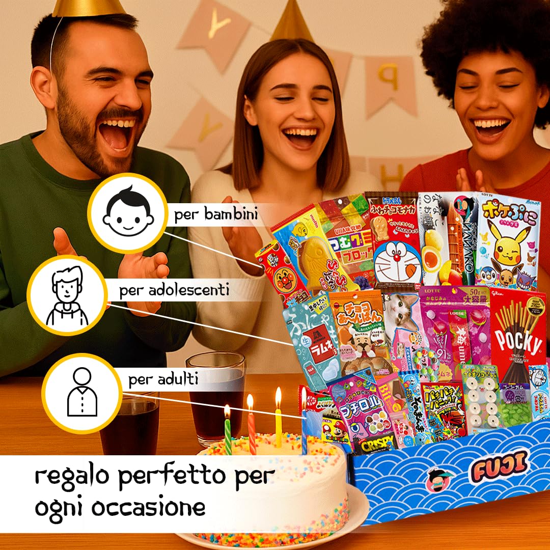 JAPON MARKET - Mystery Box Edizione Speciale Di Snack Dolci E Cibo - Giapponese Autentico - Box Snack Giapponesi Con Ramen - Caramelle Giapponesi - Dolci Giapponesi E Bevande Tipiche (FUJI)
