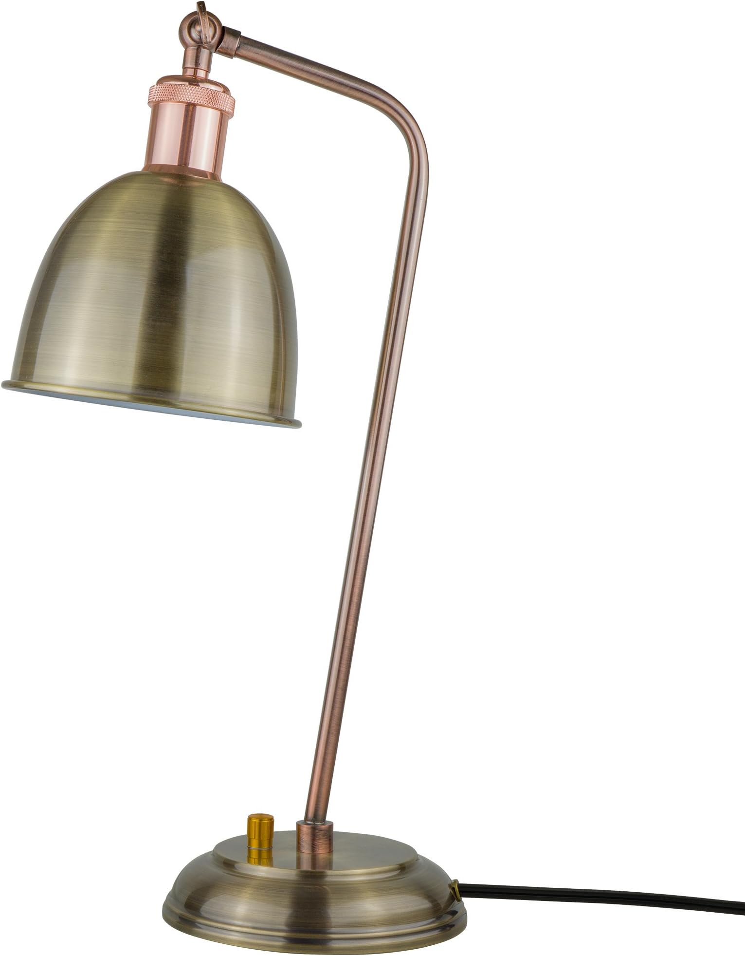 Starthi Antique Brass Table Lamp Industrial Dimmable Desk Light with Bronze Adjustable Lamp Shade