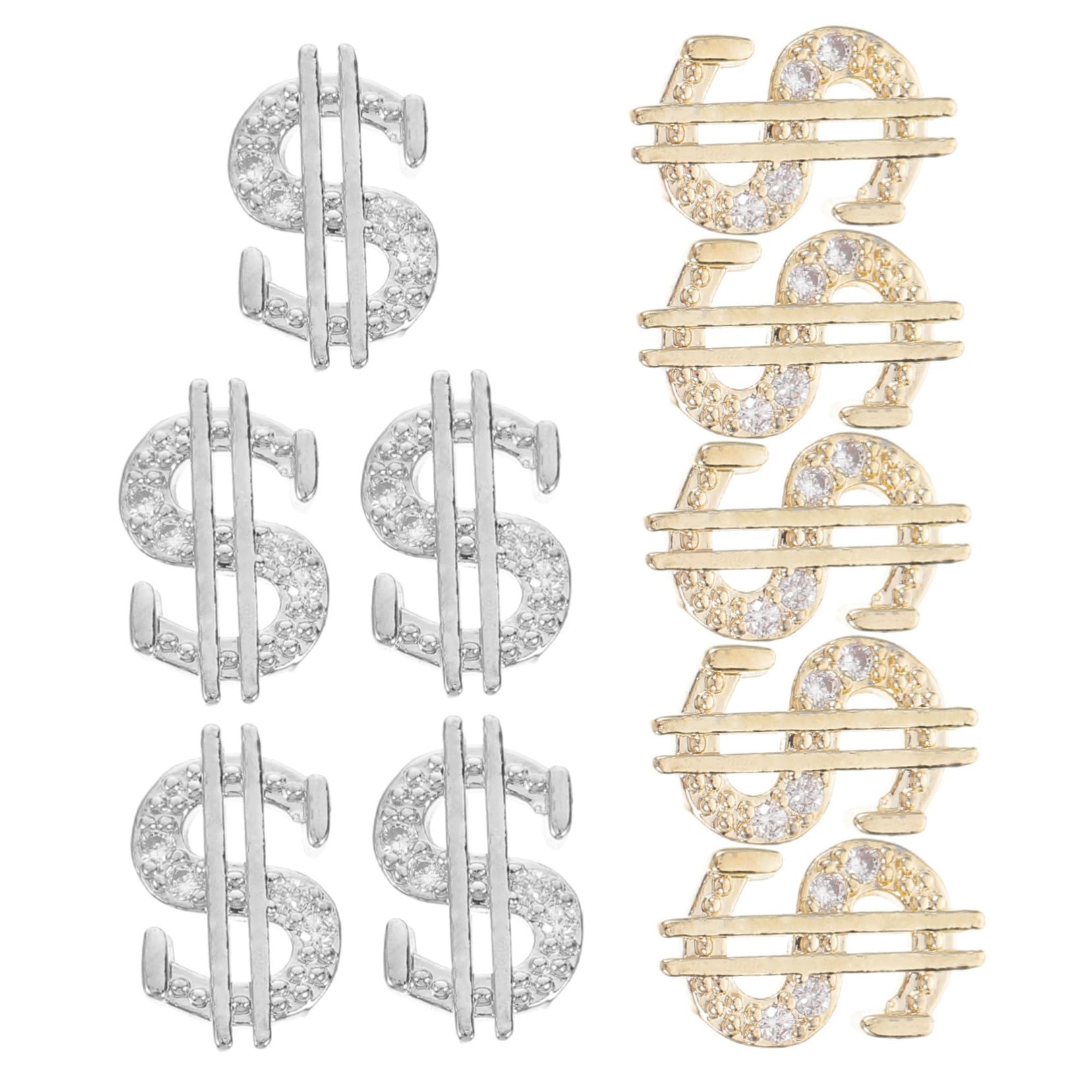 Mikinona 10Pcs Sign Nail Charms Alloy Nail Art Decorations for Nail Designs for Nail Art Supplies and Jewelry Making Each Color