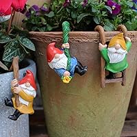Honiweer 3PCS Climbing Gnomes Tree Faces Outdoor Decor - Weatherproof Resin Statues for Fairy Gardens, Yards & Pots