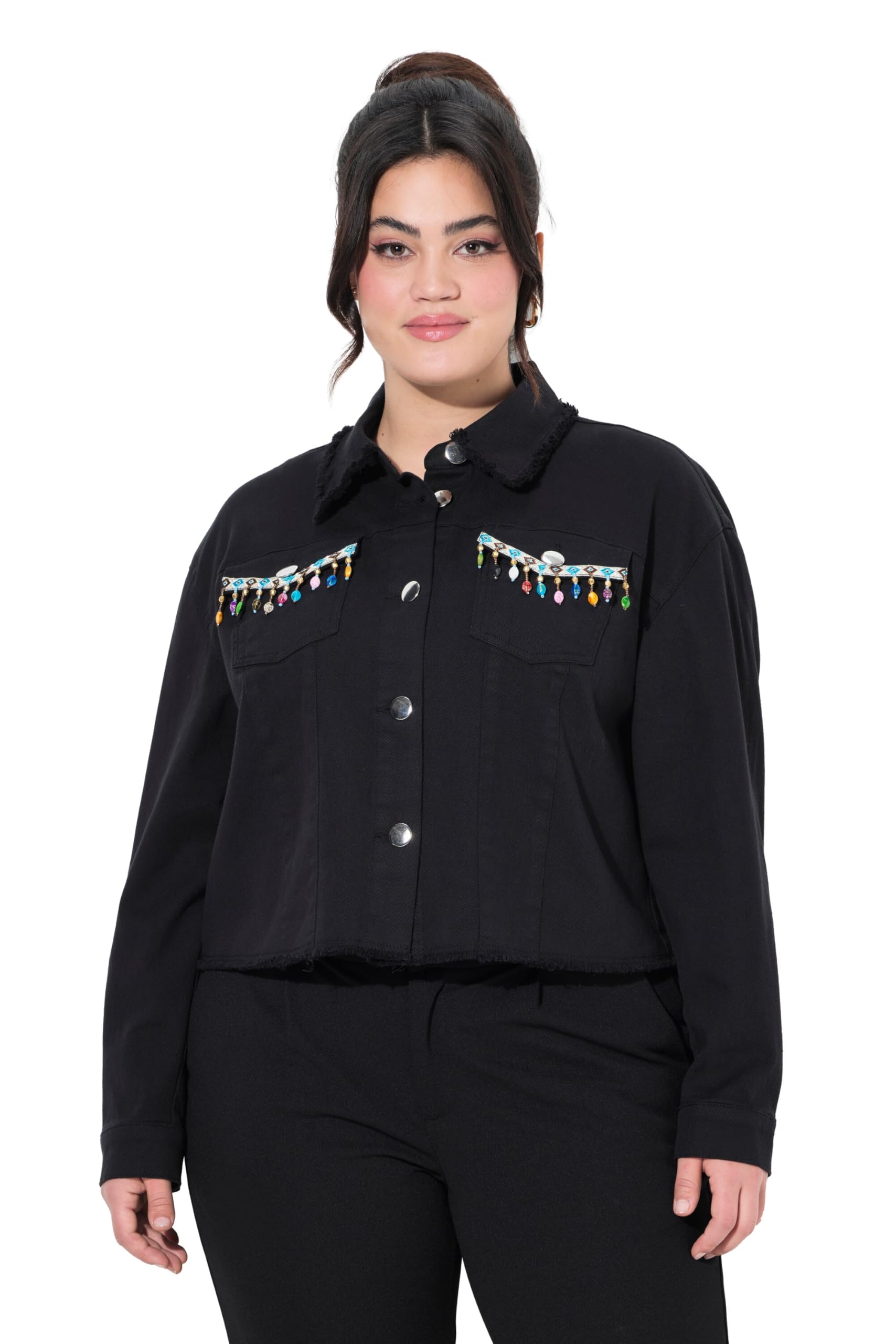 Angel of Style Damen große Größen Übergrößen Plus Size Twilljacke, Straight Fit, Rücken-Applikation 834090