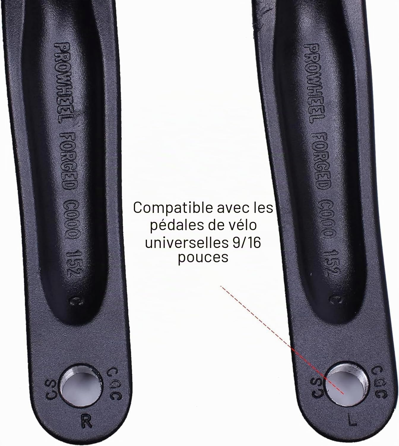 Prowheel Ebike ISIS Bras de crank électrique, 127 mm/140 mm/152 mm/160 mm/165 mm/170 mm/175 mm pour moteur Mid Drive ISIS, Bosch GEN4, PW-X3/PW-X2, BANGFANG M620, Brose Standard/MAG, GX0