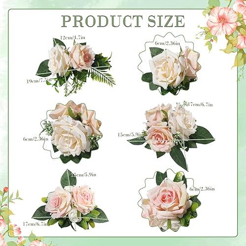 Miniatura 2 de RAYNAG 3 adornos para tartas de boda, decoración floral para tartas de rosas, para bodas, cumpleaños, aniversarios, baby shower, suministros de