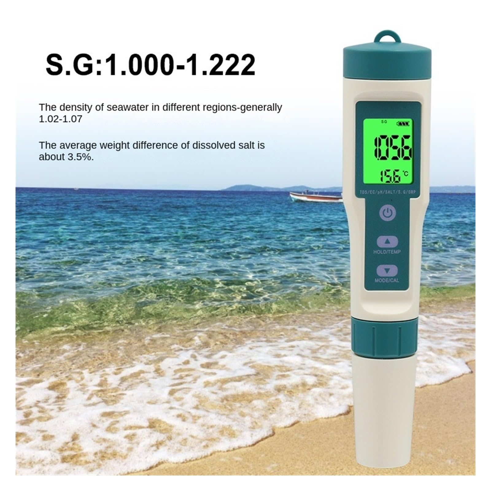 Pluma For Prueba De PH Calidad Del Agua Digital 8 En 1, Medidor Temperatura TDS/EC/PH/ORP, Instrumentos Análisis, Probador Potable Rico Hidrógeno DeteccióN RáPida Y Precisa