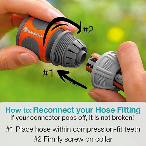 Miniatura 7 de Carrete de manguera retráctil automático de 66 pies con estaca de metal de Gardena, estándar, turquesa, 18614-20.