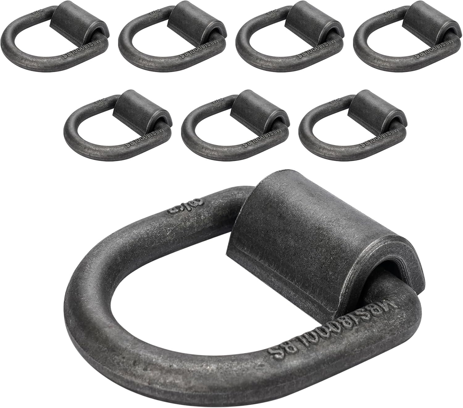 5/8" 18000 lbs Heavy Duty Weld-On Forged Steel D-Rings Tie Anchor Tie Ring for Securing ATV, UTV, Riding Lawn Mowers and Other Heavy Cargo, 8 Pack