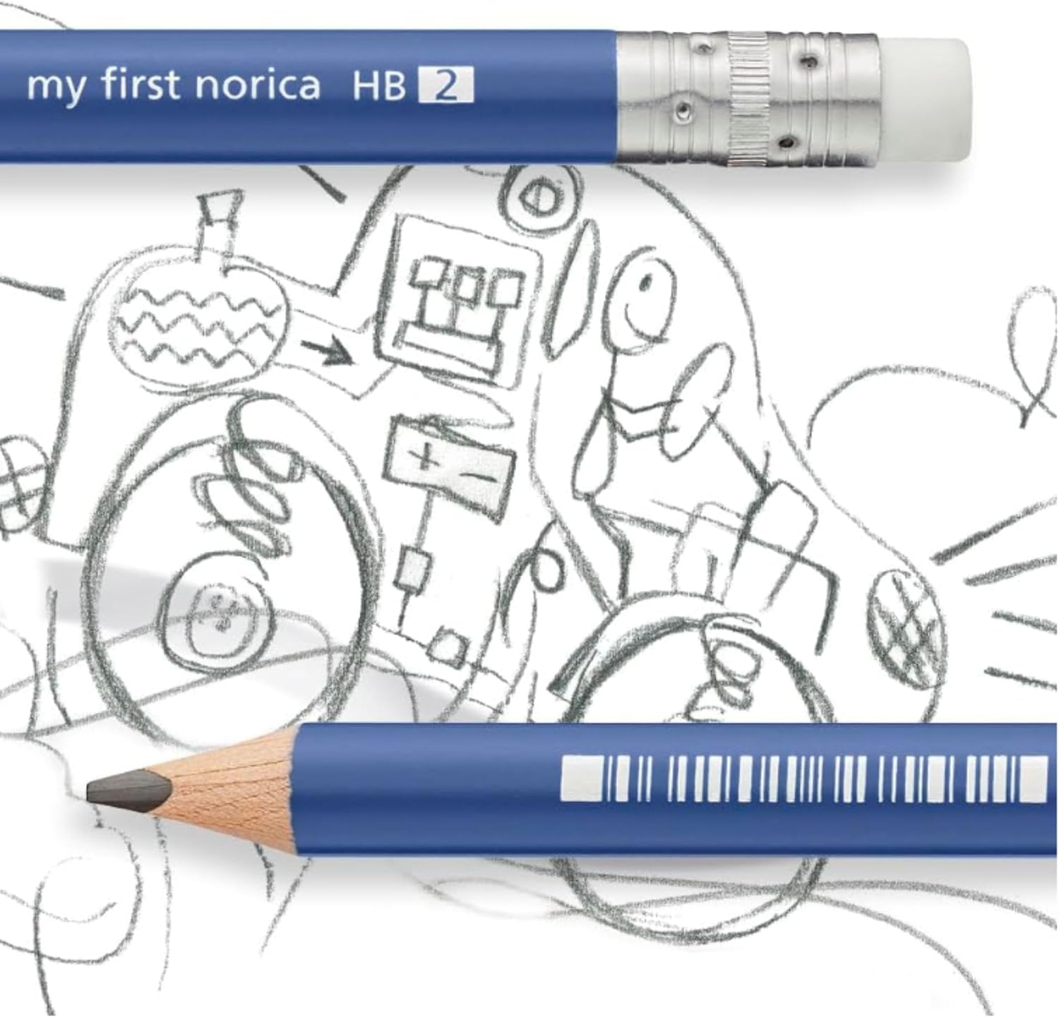 STAEDTLER My First Norica Jumbo-Bleistifte-Set, dreieckig, 18 Stück mit 3 vorgespitzten Jumbo-Bleistiften Nr. 2, Jumbo-Regenbogen-Buntstift und Doppelloch-Bleistiftspitzer pro Set, insgesamt 90 Stück