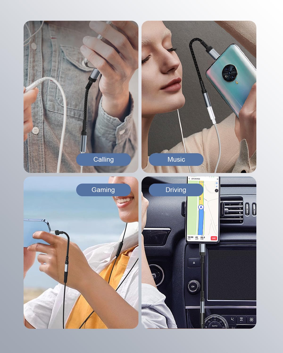 BLITEZZ Adapter USB C do jacka 3,5 mm (0,12 m, 2sztuki),Adapter USB-C do jacka 3,5 mm, adapter słuchawkowy USB C,kabel audio Aux,kompatybilny z iPhone'em 16/15,Galaxy S25 S24 S23 S22/Huawei P60/P50
