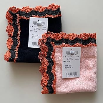 近沢レース　シーズンタオルハンカチ いくら＆笑う門には福来る (限定色ピンク) 近沢レース シーズンタオルハンカチ いくら＆笑う門には福来る