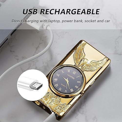 Miniatura 4 de Encendedor eléctrico de arco, portátil, recargable por USB, resistente al viento, encendedor de águila fresco, encendedor de plasma sin llama con