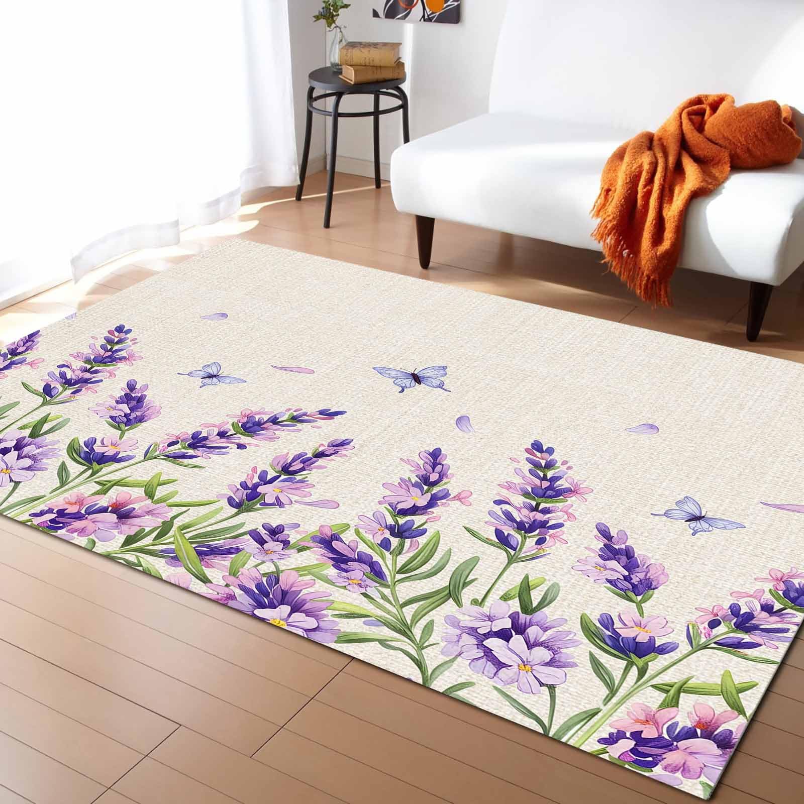 Amazon.com: Purple Lavender Area Rug 2' x 3' - Blue Watercolor