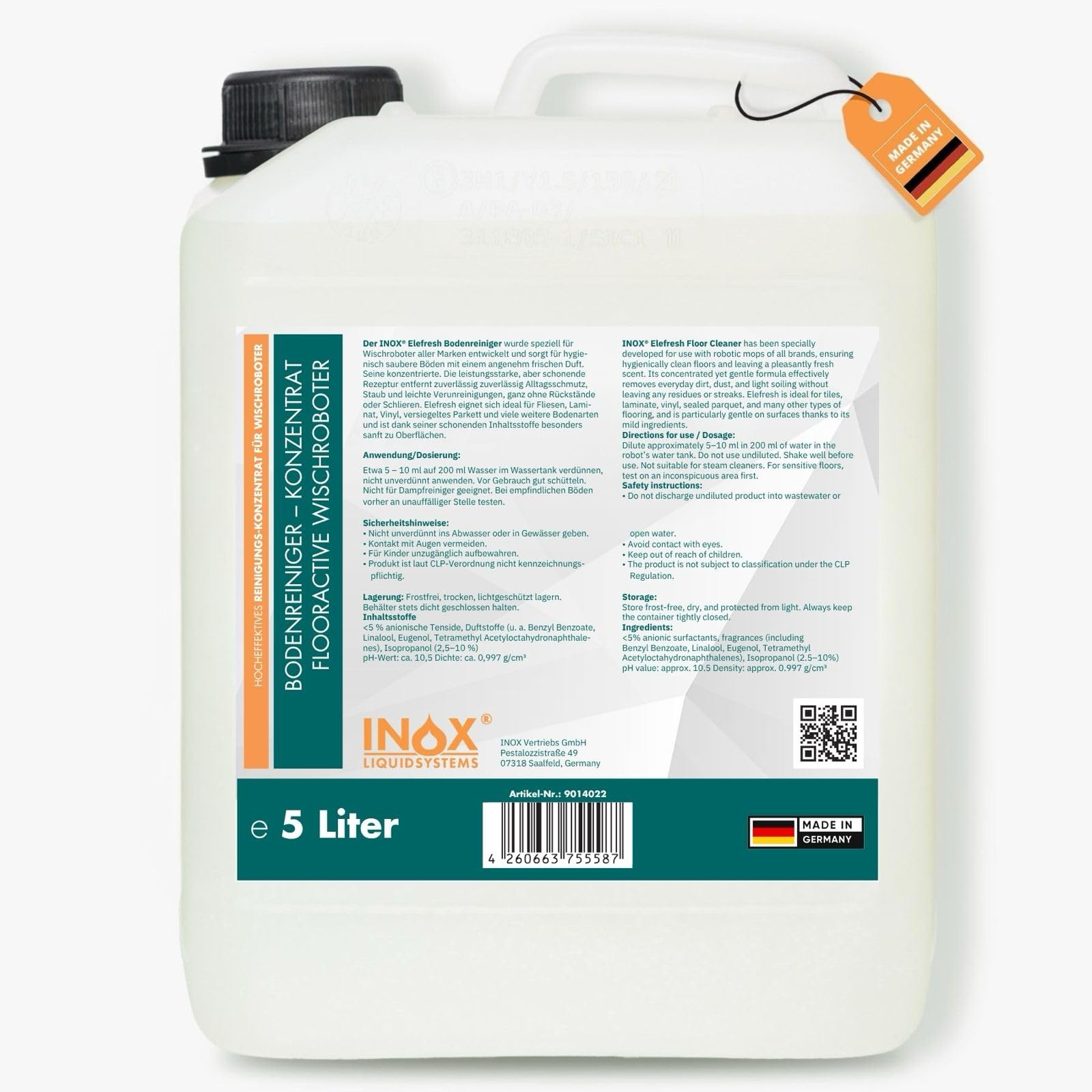 INOX® Auto Teerentferner 4 x 5L - Teerreiniger für Innenraum und Außen - Klebstoffentferner Baumharzentferner - Industriereiniger schonend zu Autolack und Chrom