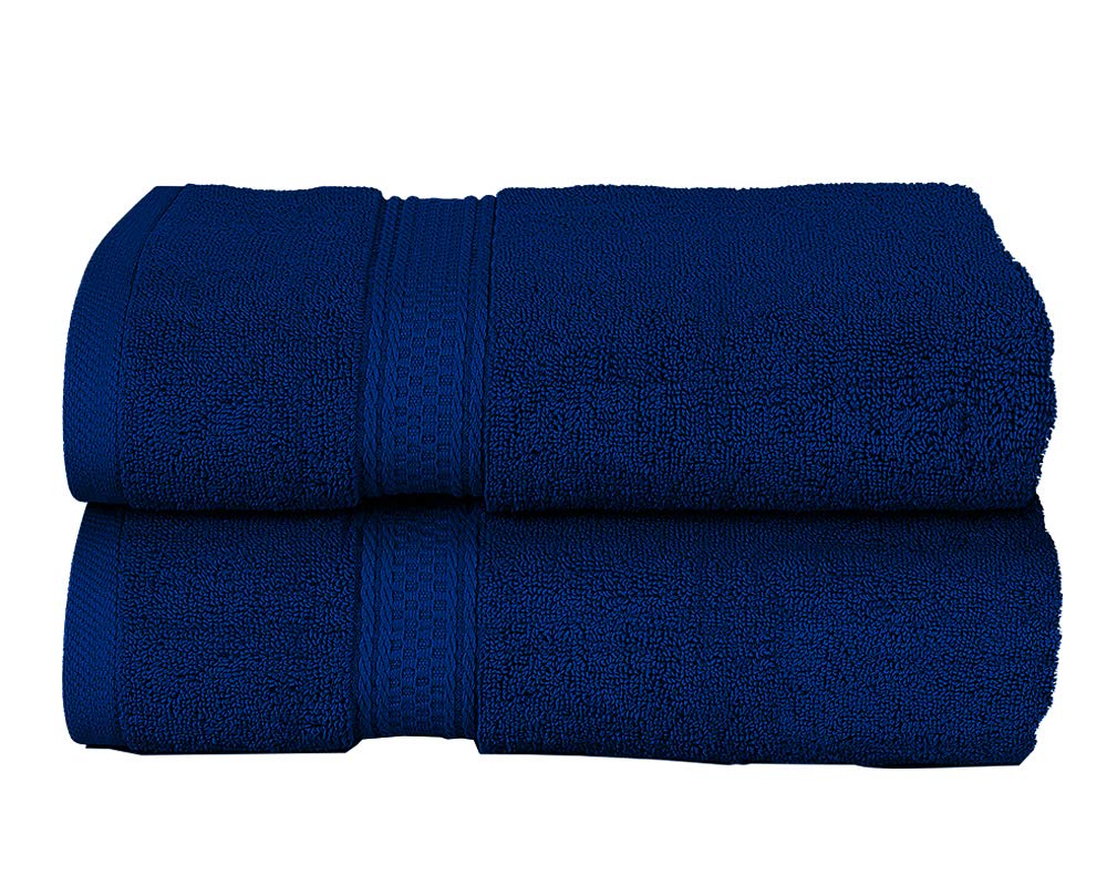 Milosc 2 Pack Bath Sheet 100% Egyptian Cotton 600GSM Hotel Quality Guest Towel Set Super Absorbent Quick Dry Extra Soft Bathroom Bath Sheet Sets (Navy Blue)