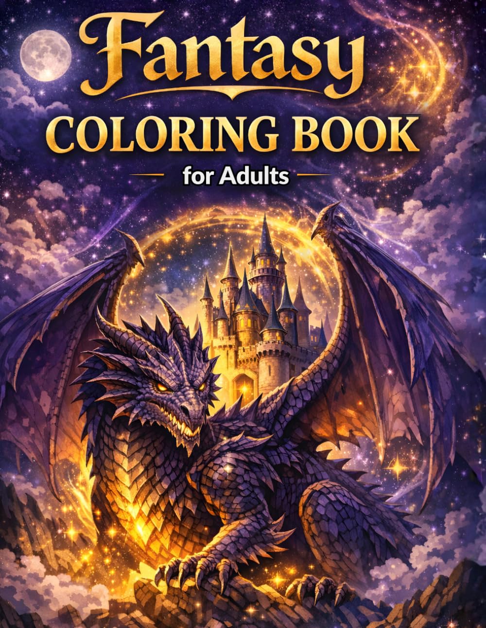 Fantasy Coloring Book for Adults: Magical Designs to Color – Dragons, Fairies, Castles, and Mythical Creatures for Relaxation and Stress Relief