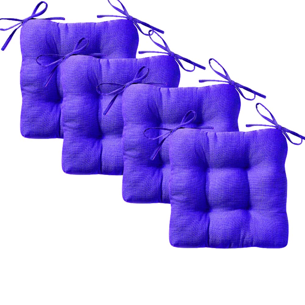REINO MANSIDI Cojines para Silla, Acolchados 40 x 40cm, Relleno de Fibra Hueca 5cm, Ideal para la Decoración de Cocina y Salón, Comedor y jardín. Fabricados en España (Pack 4, Azul)