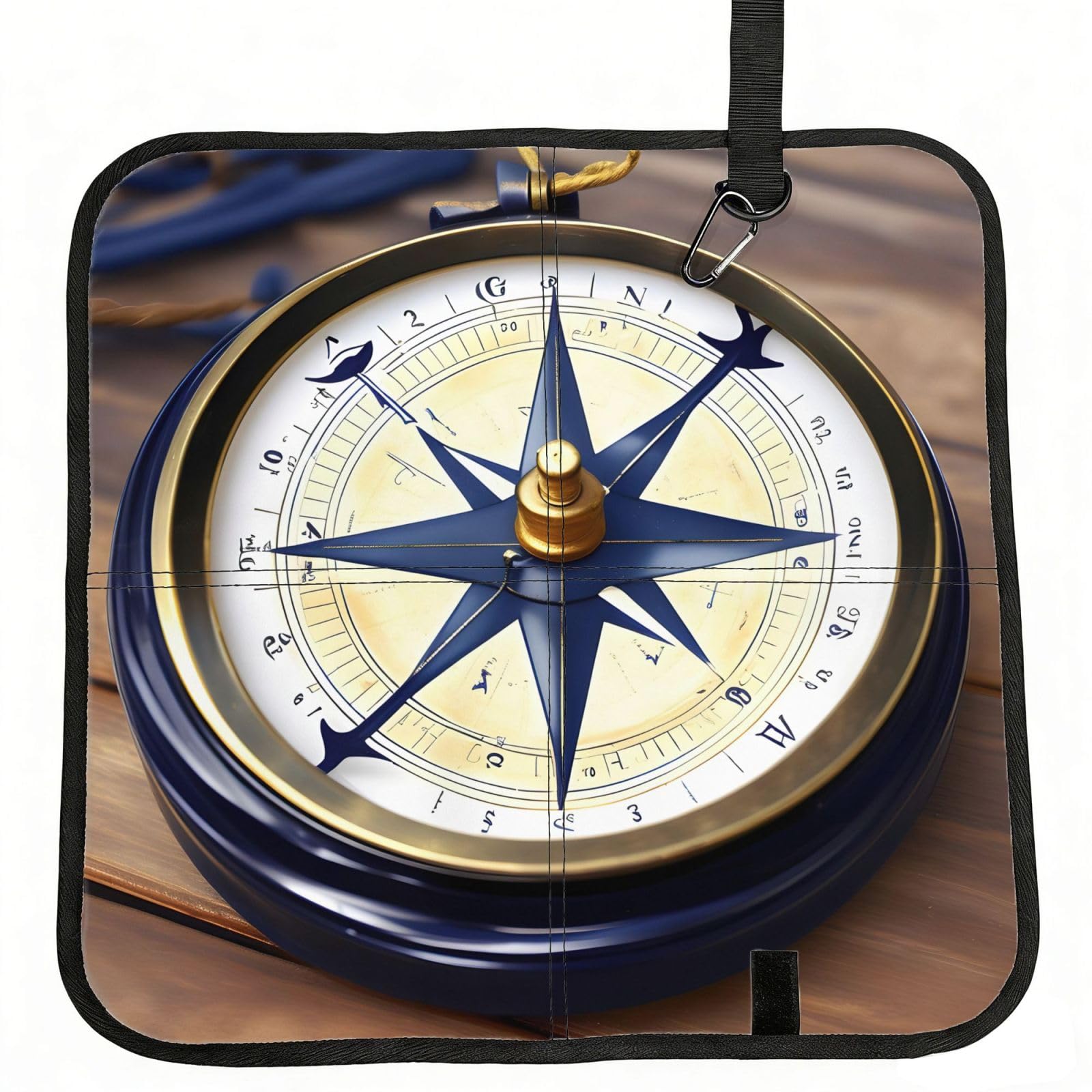 NImongt Sail Boat Nautical Compass Print Portable Chair Pad Foldable Seat Cushion Outdoor Seating Office Picnic Camping