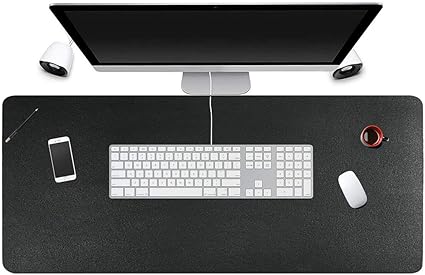 Desk Pad for Office Home 31" x 13",PU Leather Waterproof Large Desk Writing Mat Organizer,Multifunctional Ultra Thin Dual Use Desk Blotters Mouse Pad Protector … (Black)