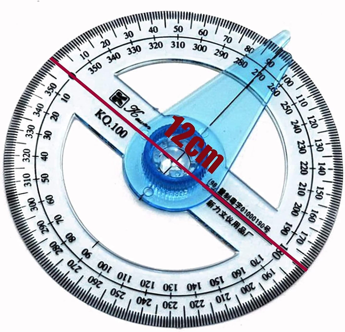360 Degree Protractor, Clear Reusable Plastic Student Math Protractor Measuring Tool with Swing arm Durable Processed : Office Products