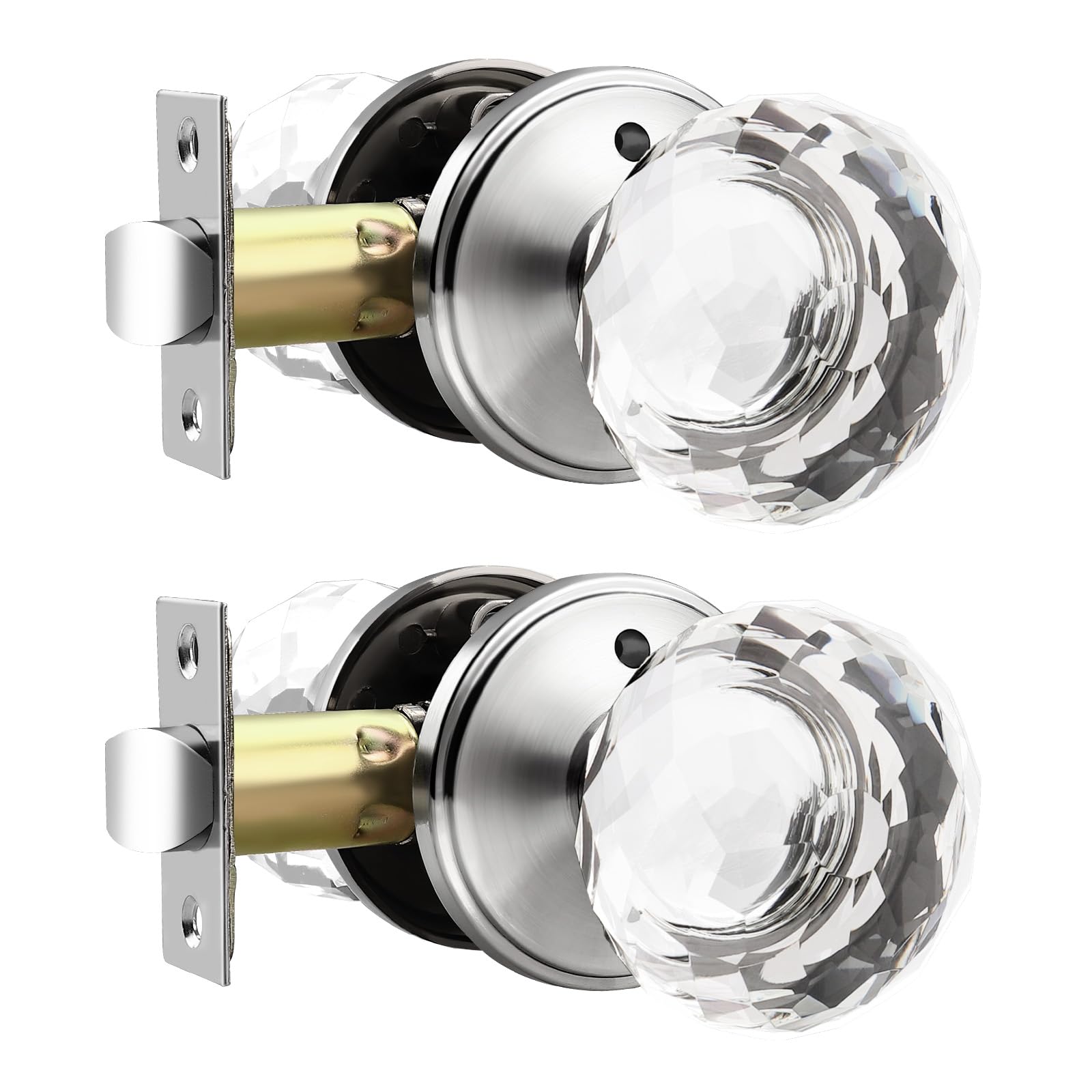 Elegant Black Crystal Door Knobs - 5 Pack -12