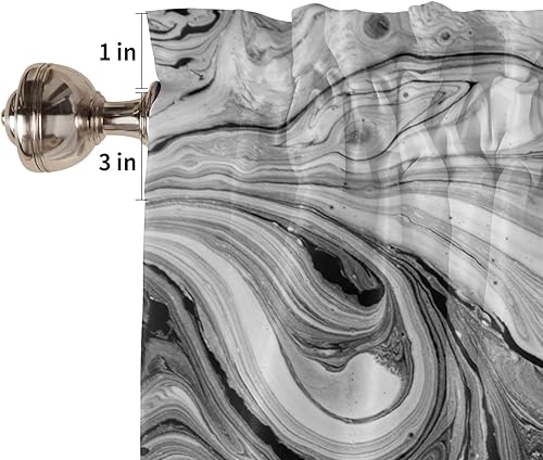 Miniatura 5 de Cenefas de cortinas de mármol, mármol blanco y negro, línea dorada, arte abstracto y moderno, bolsillo para barra, cenefa de cafetería, cortinas